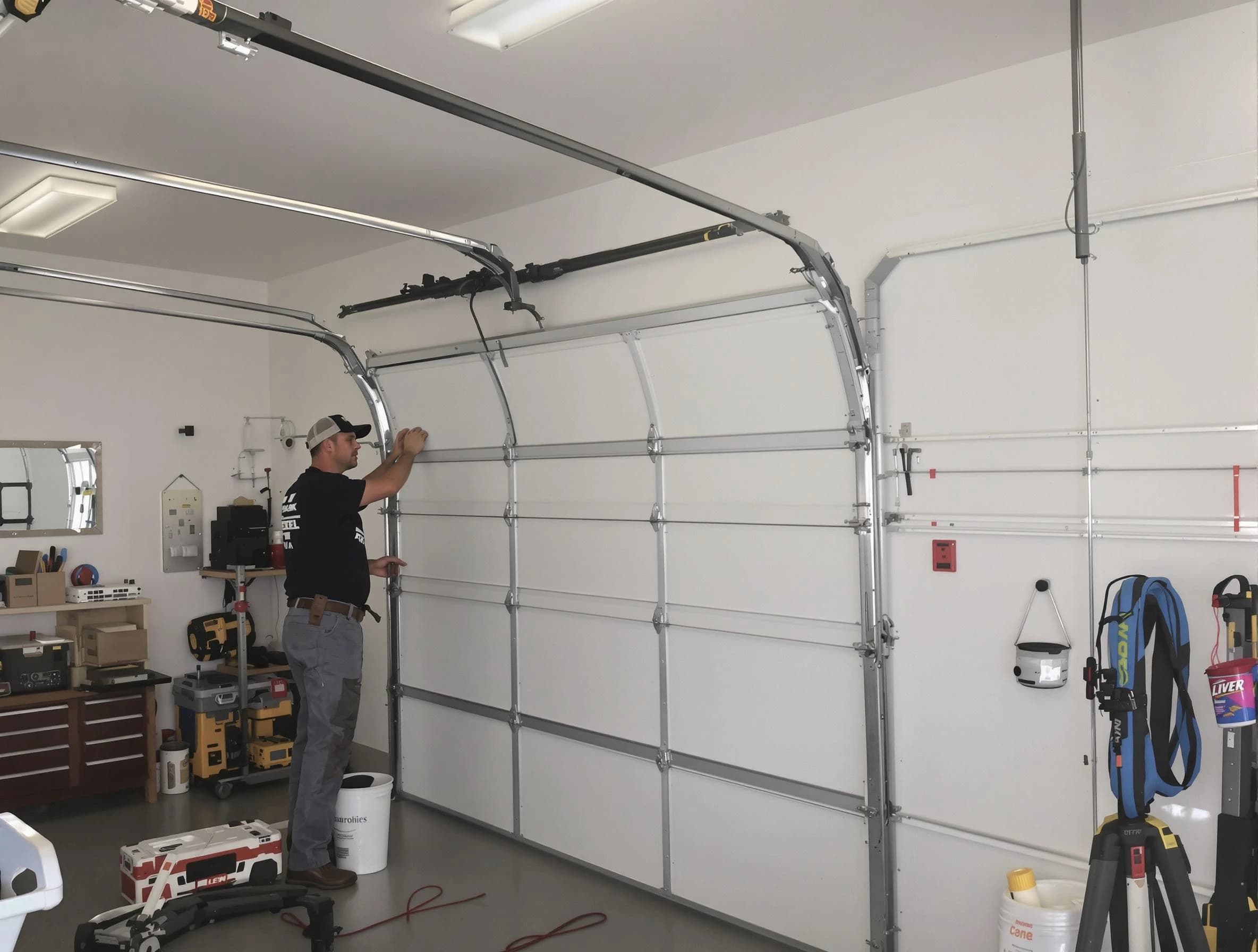 Fredericksburg Garage Door Repair team installing new garage door in Fredericksburg