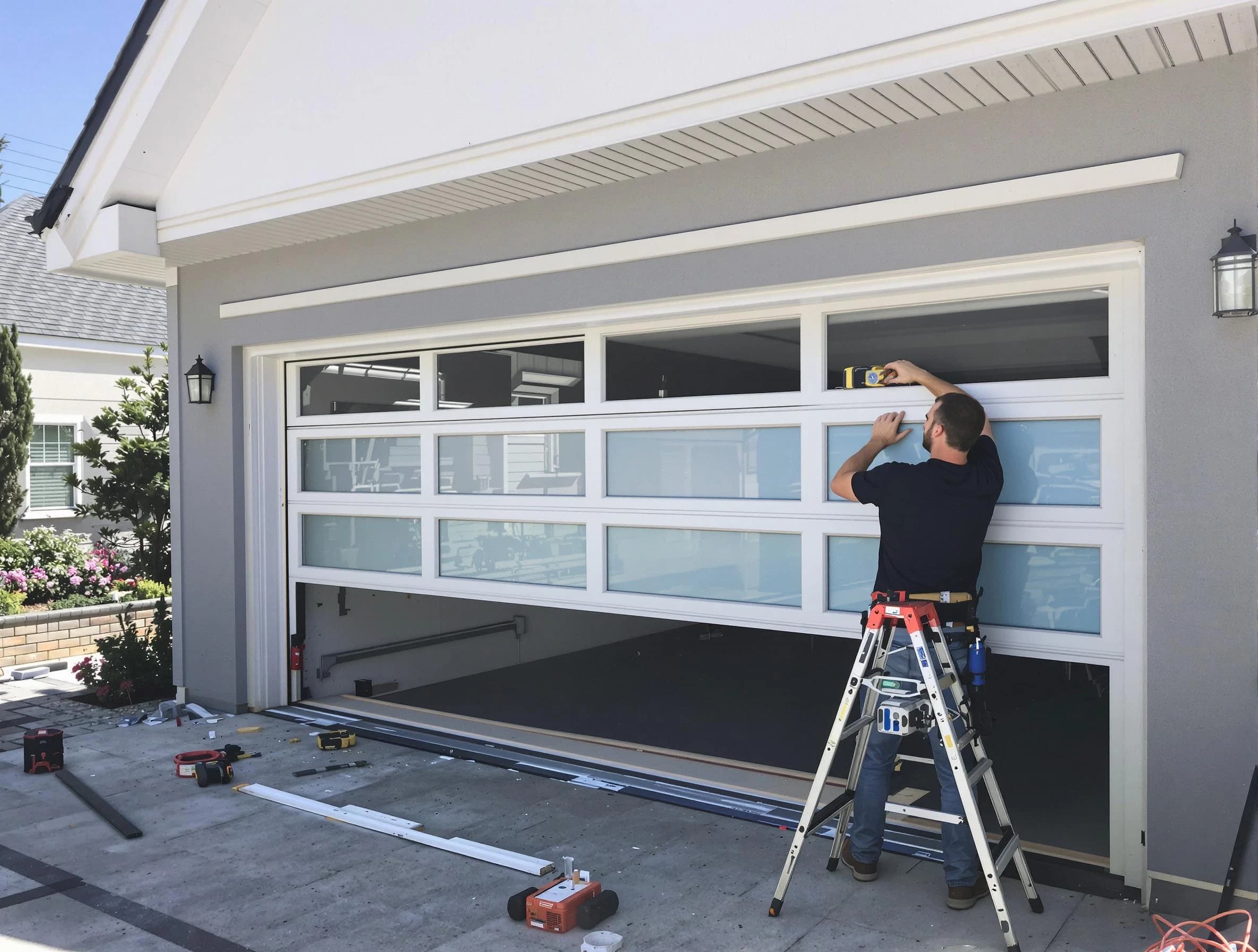 Fredericksburg Garage Door Repair team performing garage door replacement in Fredericksburg