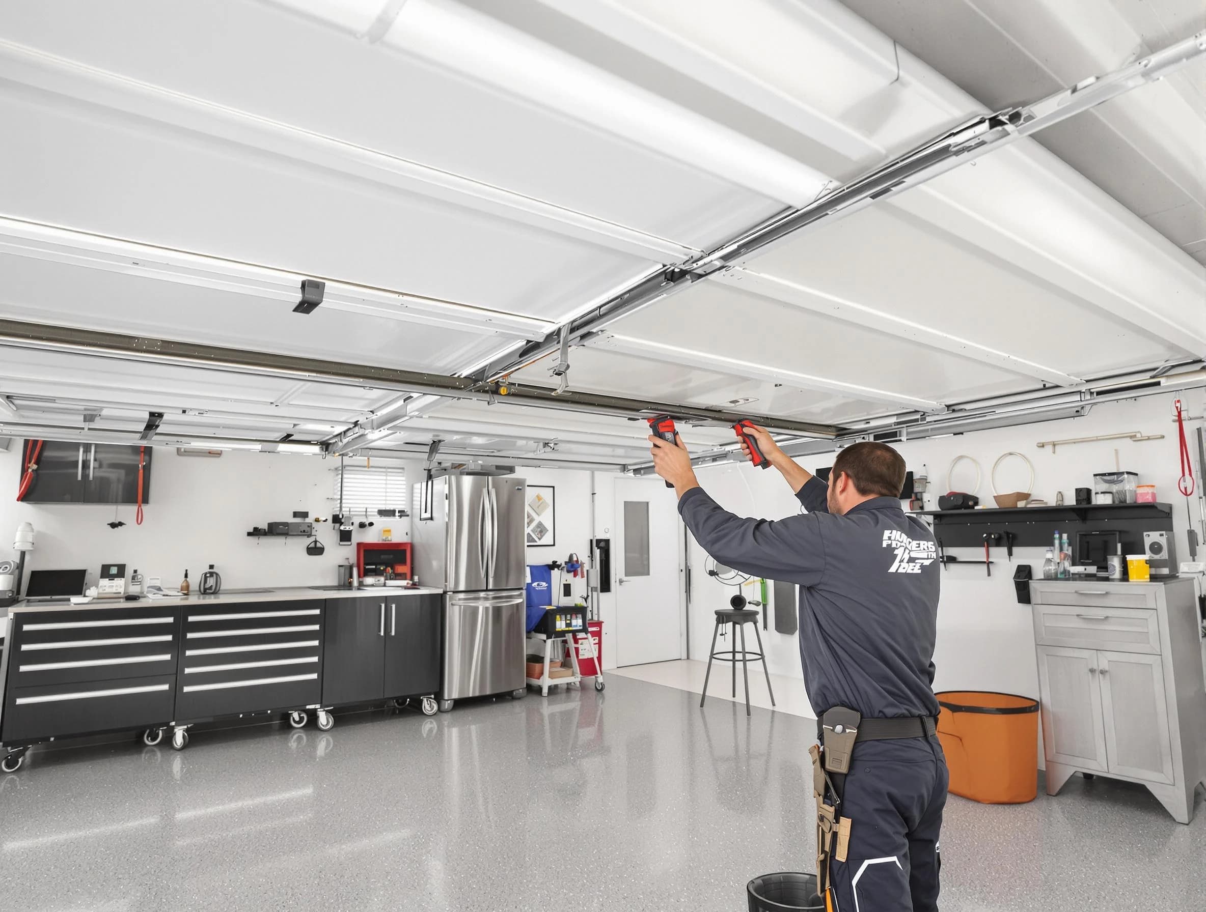 Overhead garage door repair service by Fredericksburg Garage Door Repair in Fredericksburg
