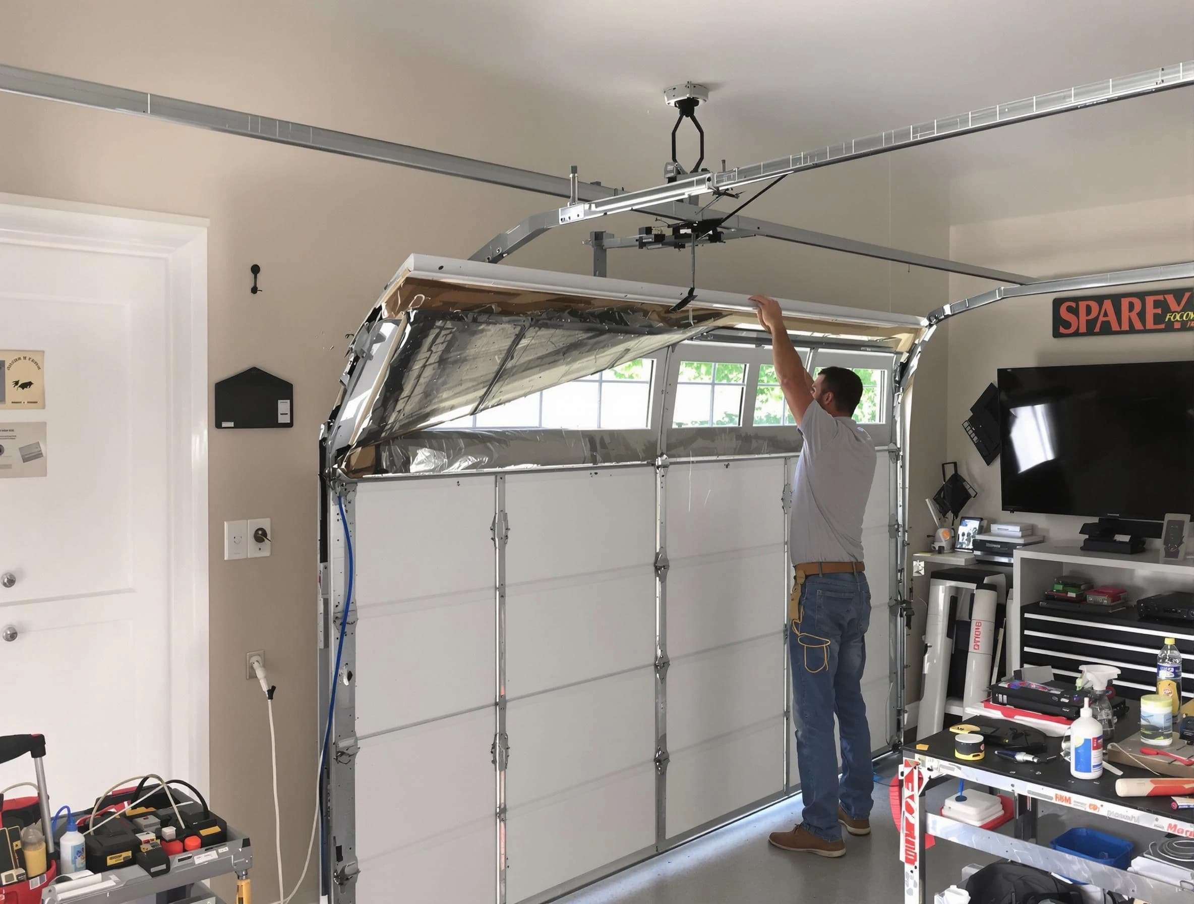 Garage door section replacement by Fredericksburg Garage Door Repair in Fredericksburg