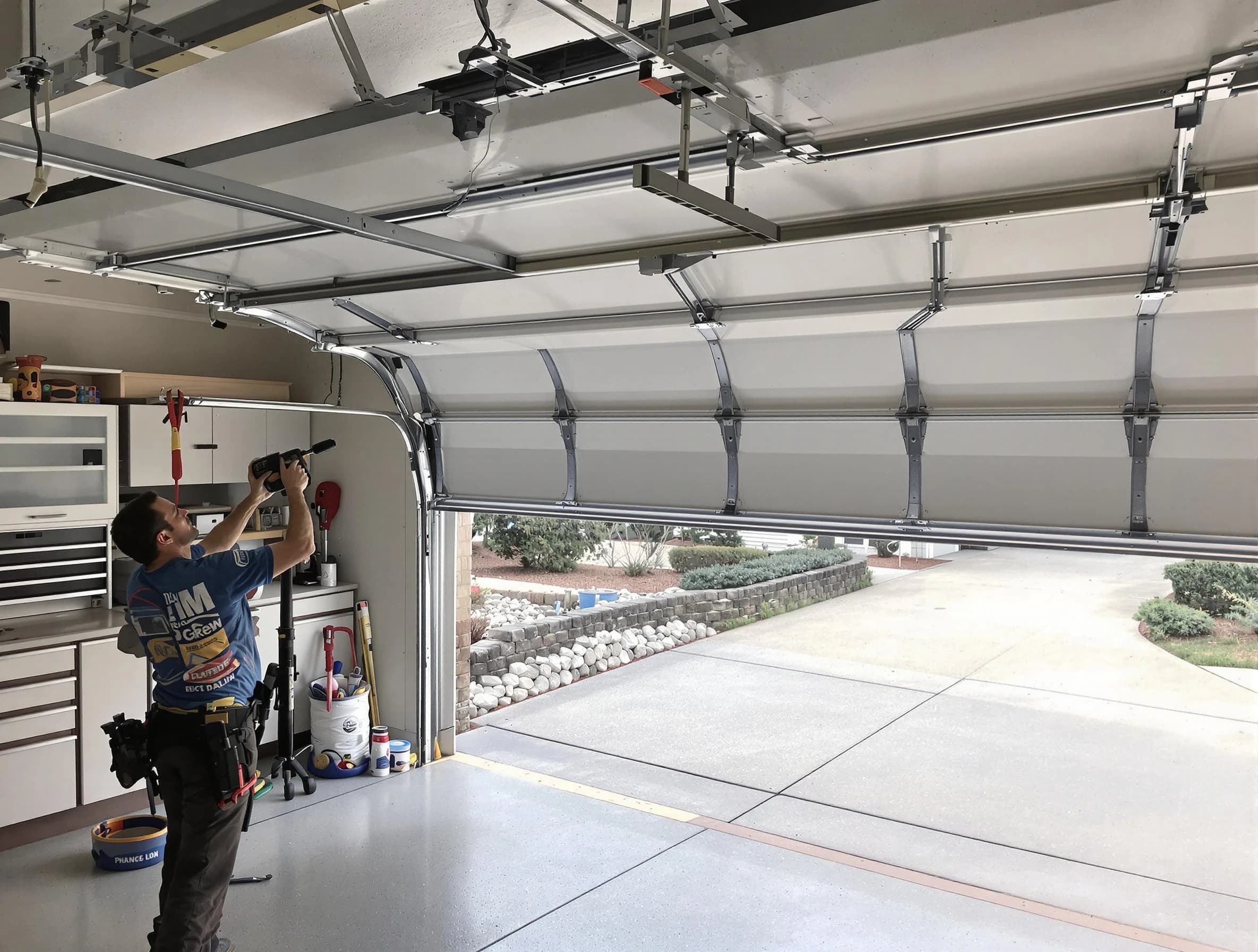 Garage door track repair service by Fredericksburg Garage Door Repair in Fredericksburg