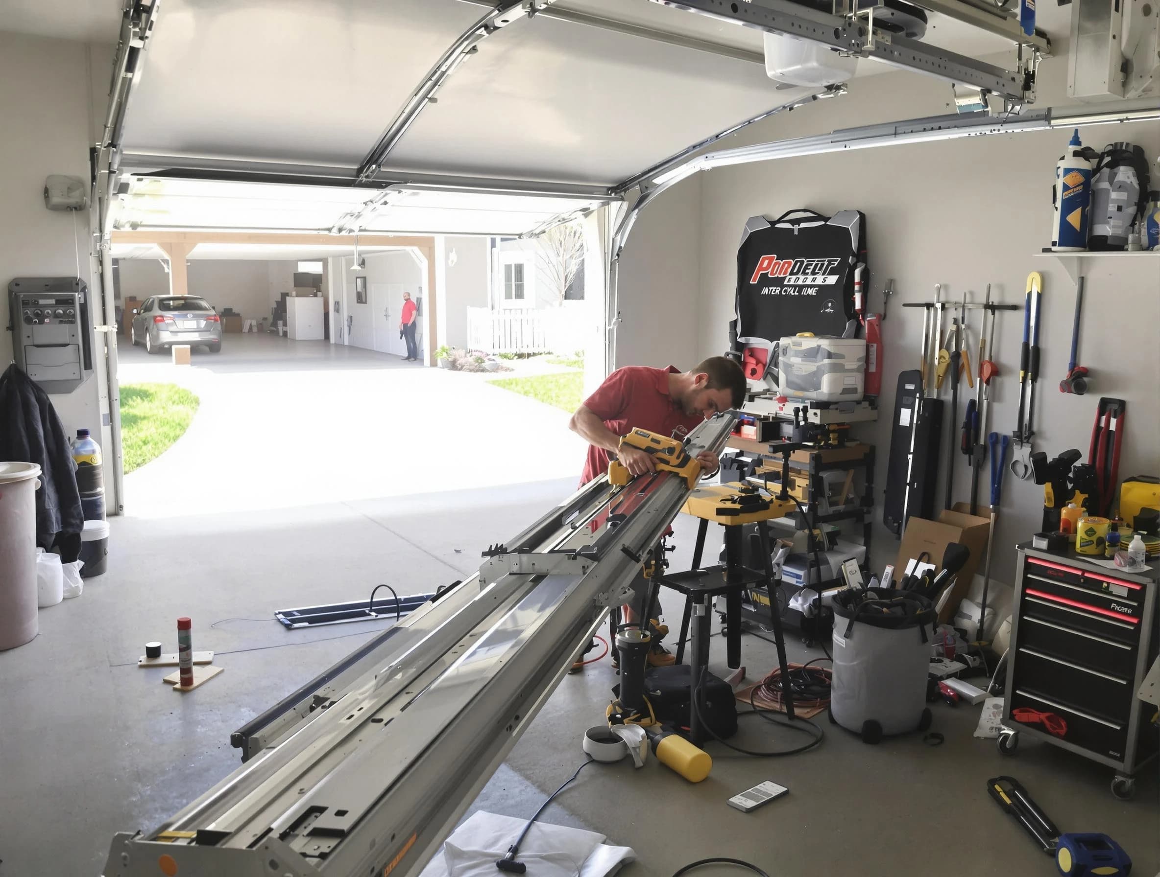 Fredericksburg Garage Door Repair expert performing track repair in Fredericksburg