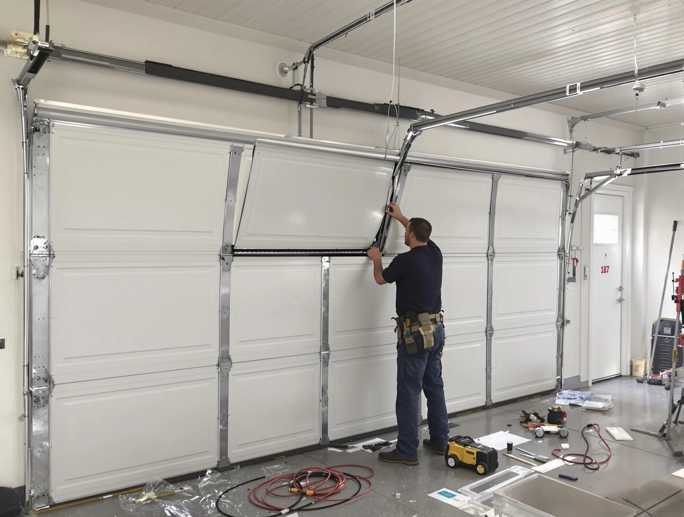 Garage Door Section Replacement in Fredericksburg