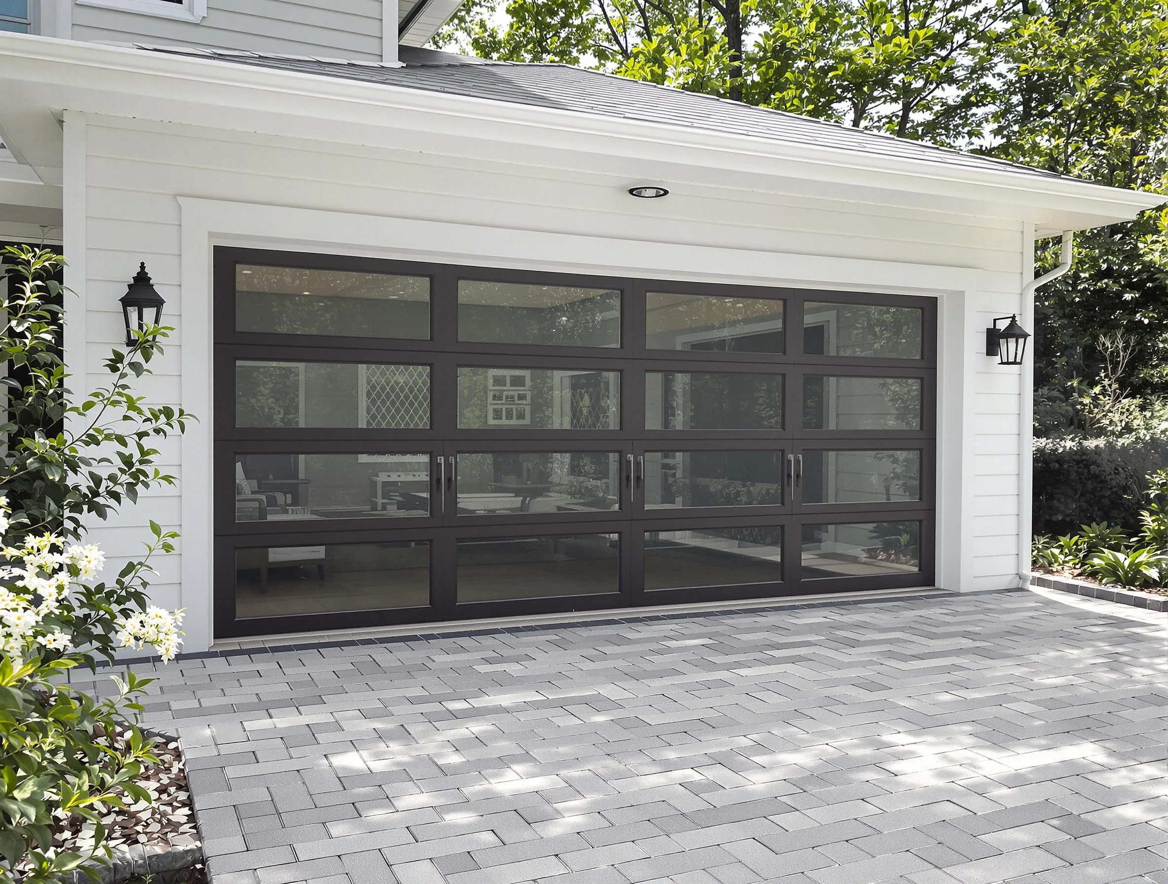 Fredericksburg Garage Door Repair design specialist presenting custom garage door options to Fredericksburg homeowner