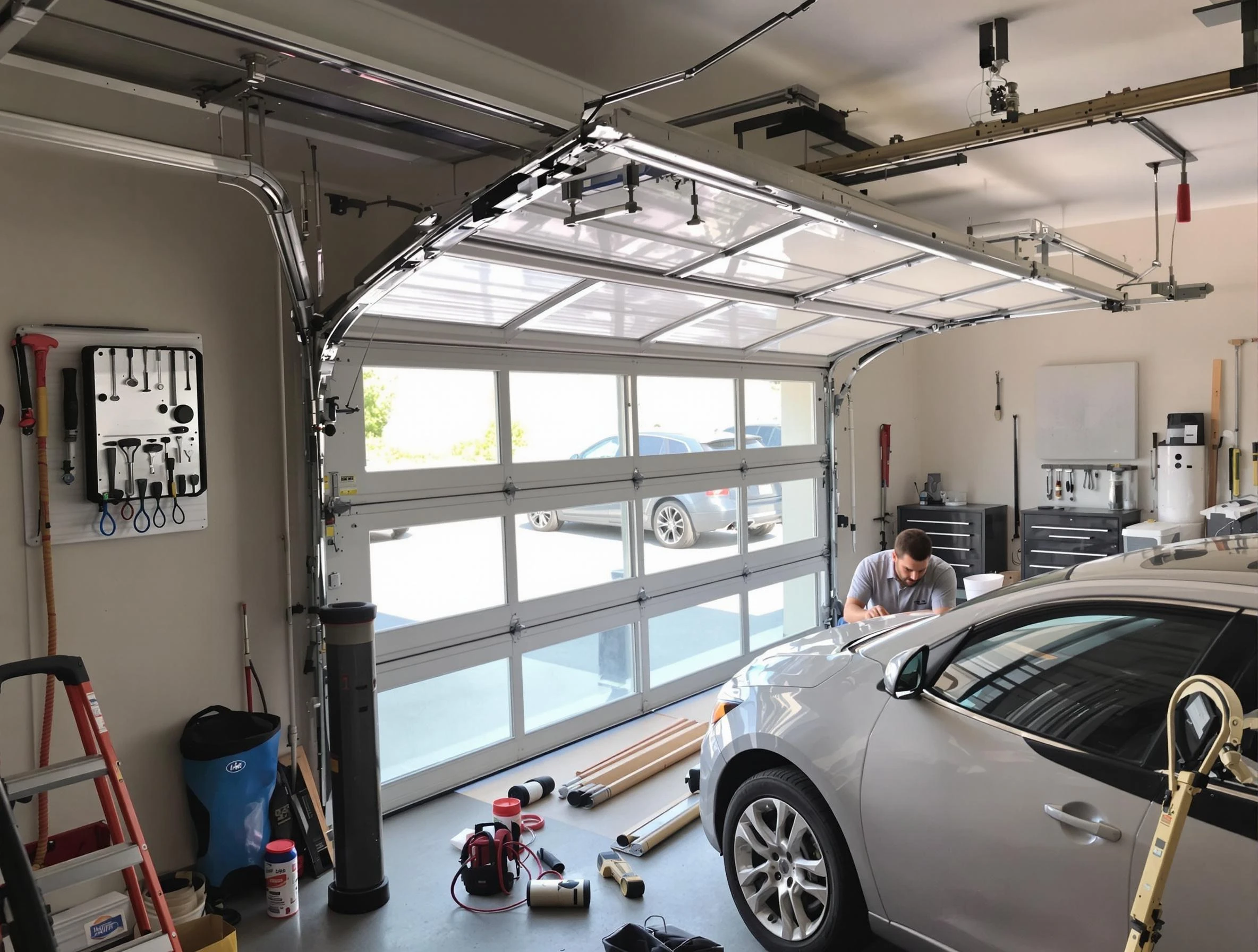Garage door noise reduction service by Fredericksburg Garage Door Repair in Fredericksburg