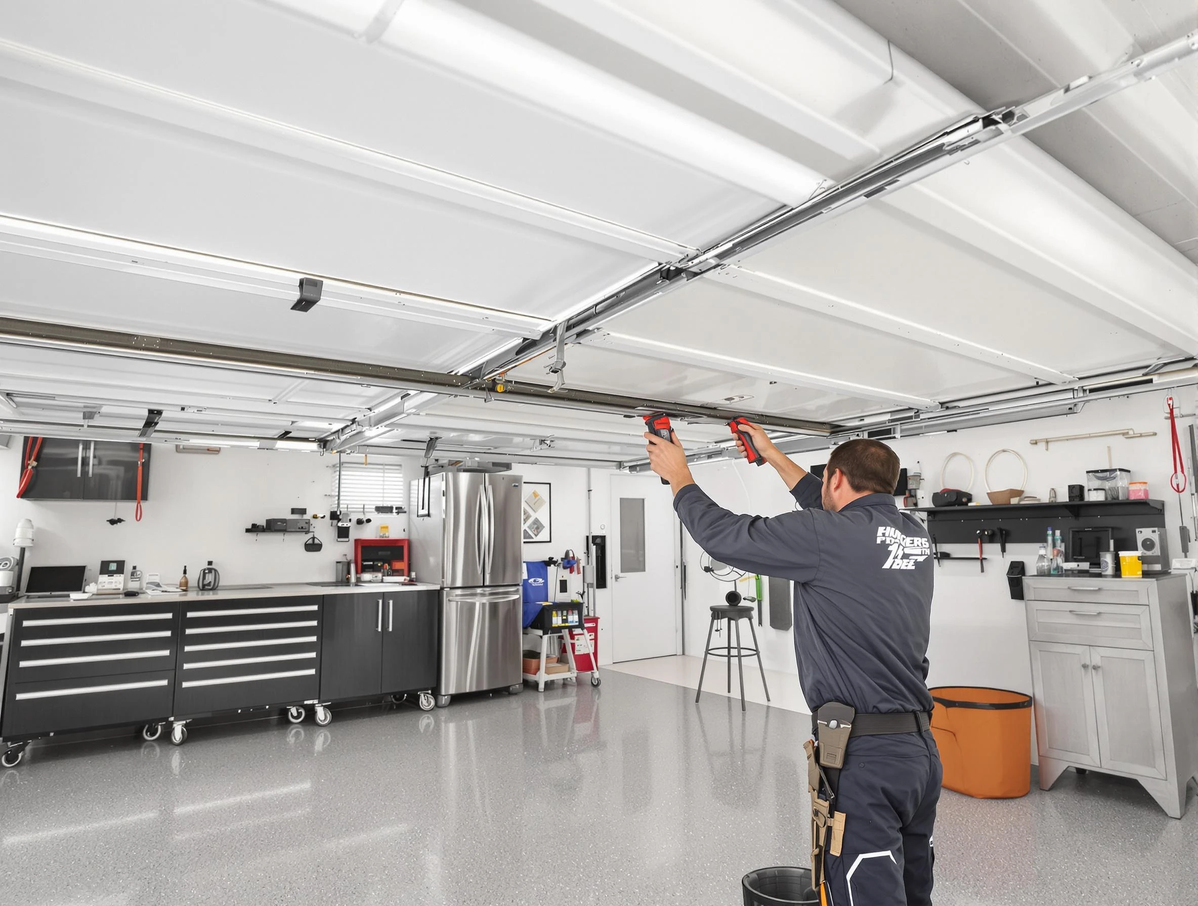 Overhead garage door repair service by Fredericksburg Garage Door Repair in Fredericksburg