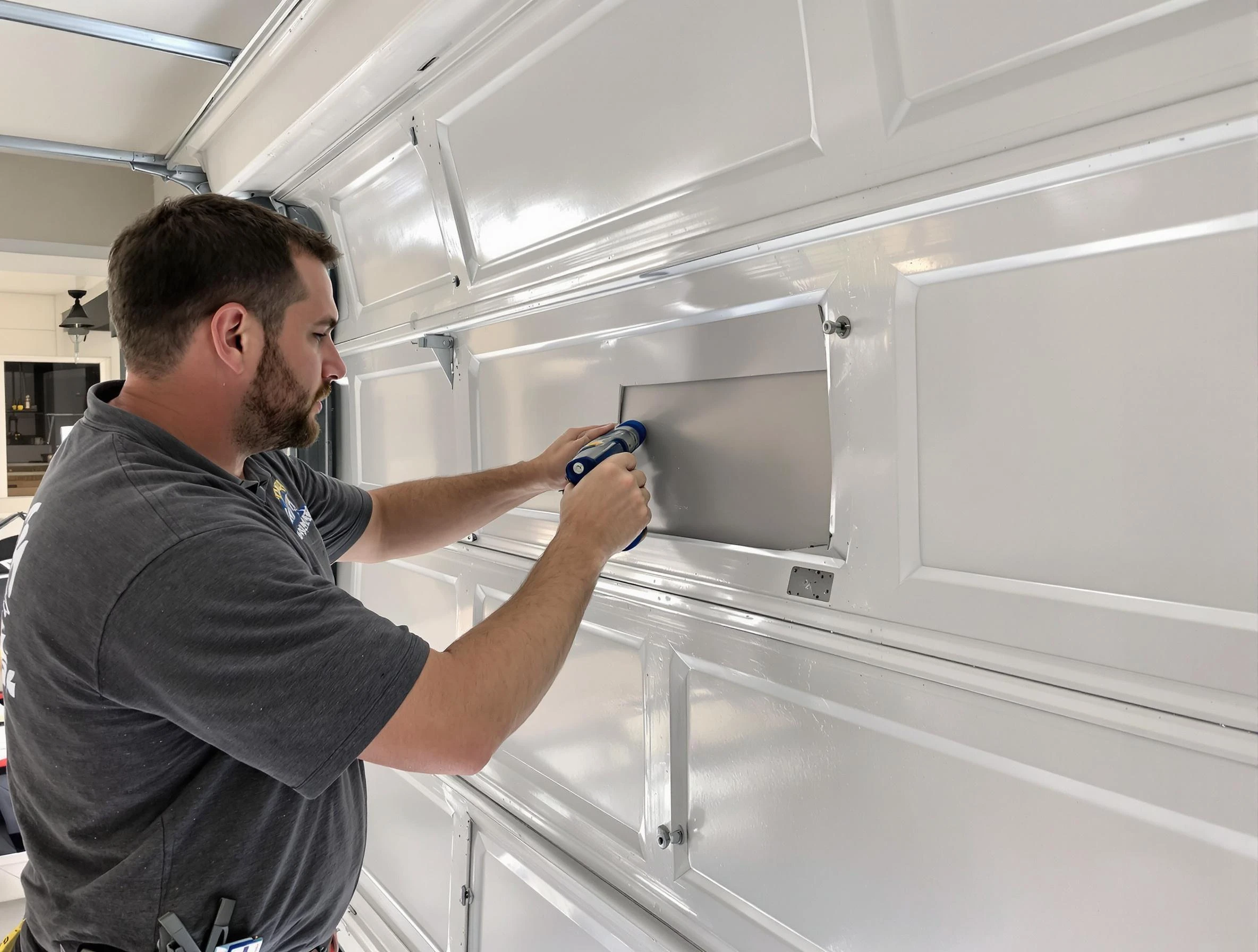 Garage door panel repair by Fredericksburg Garage Door Repair in Fredericksburg