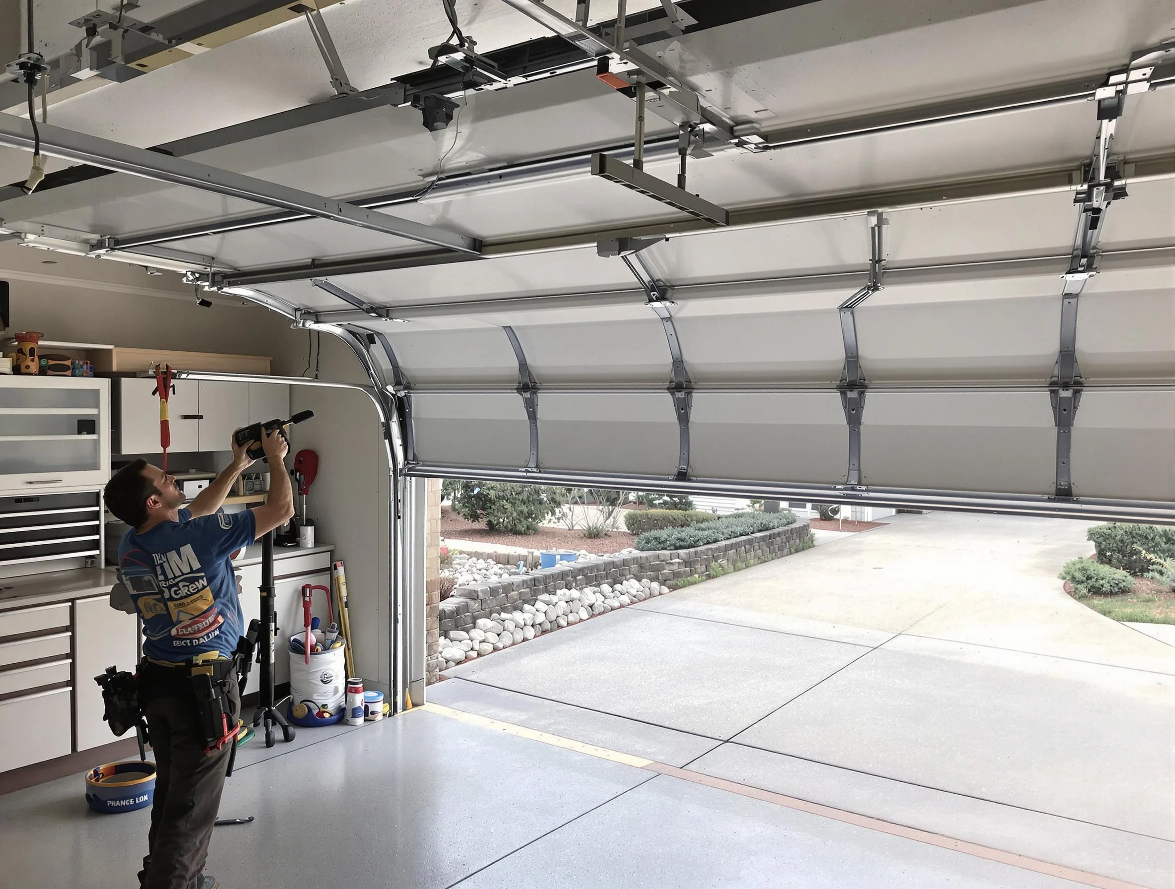 Garage door track repair service by Fredericksburg Garage Door Repair in Fredericksburg